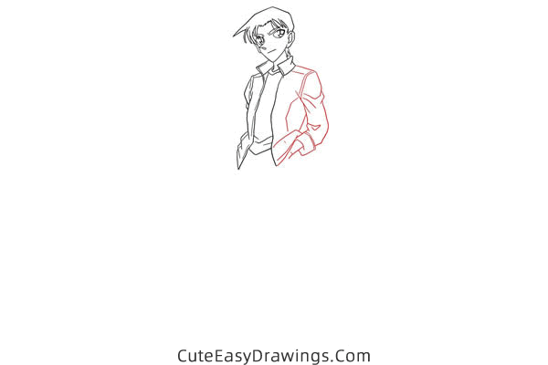 how to draw heiji hattori from detective conan - www.cuteeasydrawings.com