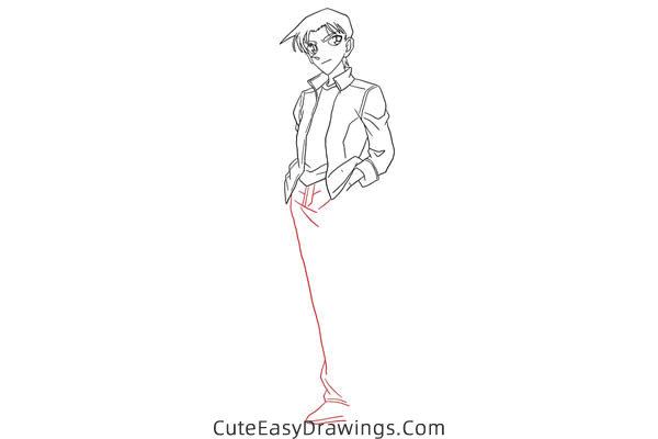 how to draw heiji hattori from detective conan - www.cuteeasydrawings.com