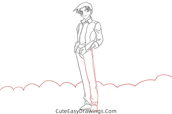 how to draw heiji hattori from detective conan - www.cuteeasydrawings.com