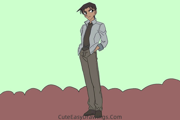 how to draw heiji hattori from detective conan - www.cuteeasydrawings.com