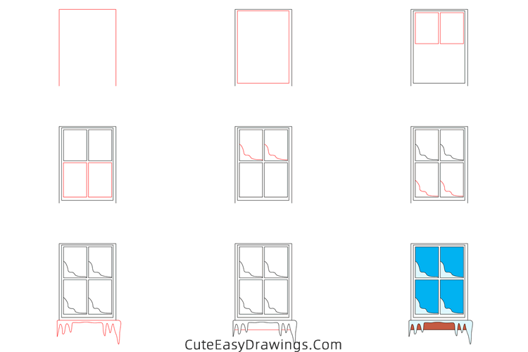 how to draw a frozen window - www.cuteeasydrawings.com