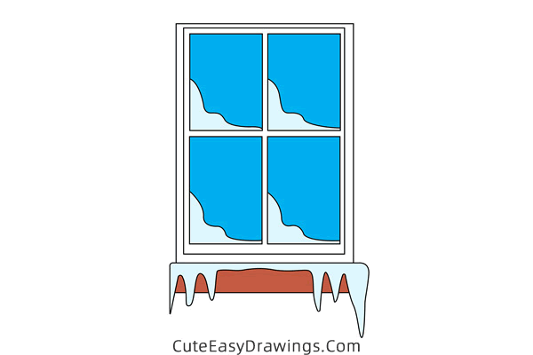 how to draw a frozen window - www.cuteeasydrawings.com