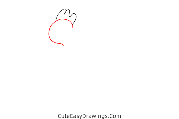 how to draw a crowing rooster - www.cuteeasydrawings.com