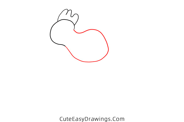 how to draw a crowing rooster - www.cuteeasydrawings.com