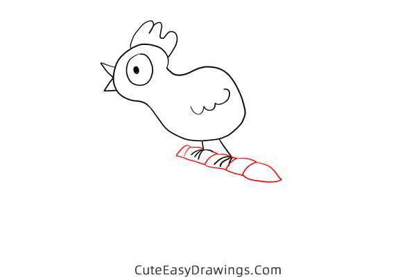 how to draw a crowing rooster - www.cuteeasydrawings.com