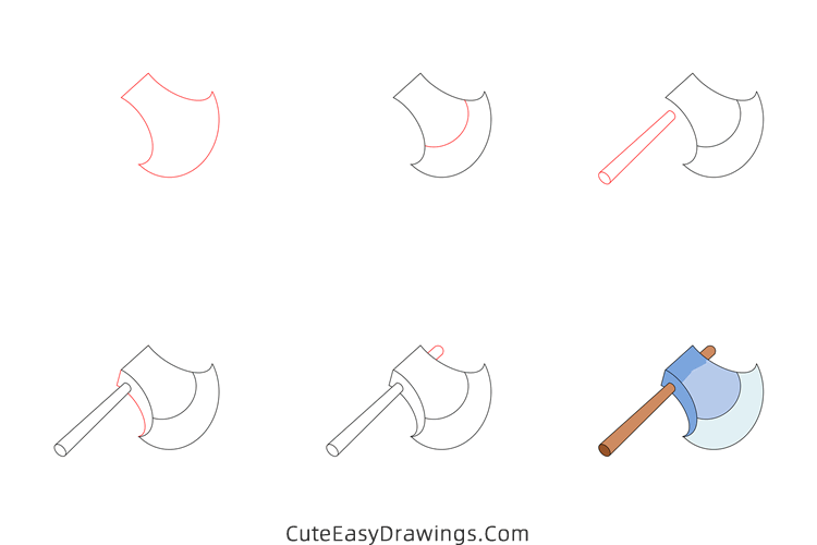 how to draw an axe easy - www.cuteeasydrawings.com