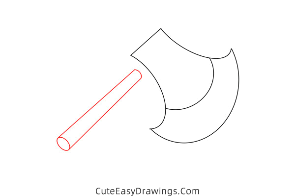 how to draw an axe easy - www.cuteeasydrawings.com