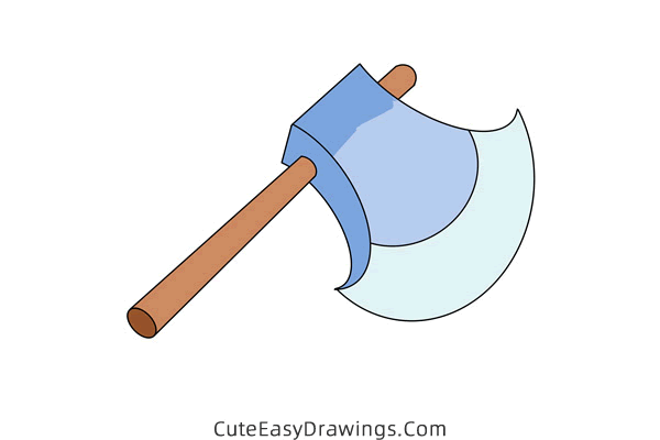 how to draw an axe easy - www.cuteeasydrawings.com