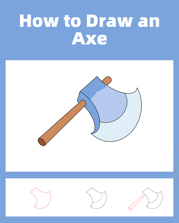 how to draw an axe easy - www.cuteeasydrawings.com