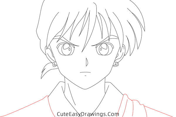 how to draw miroku from inuYasha - www.cuteeasydrawings.com