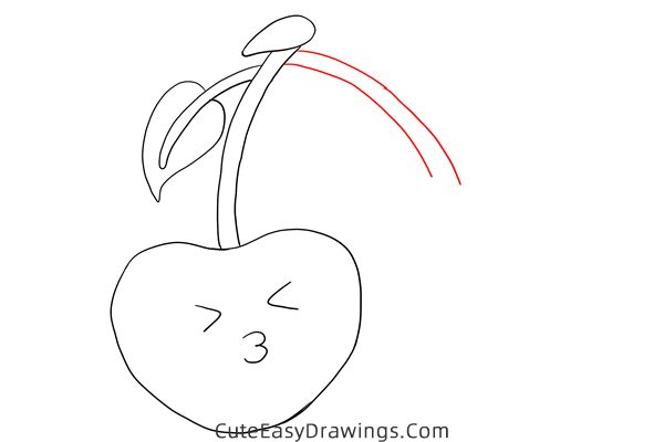 how to draw a cute cherry - www.cuteeasydrawings.com