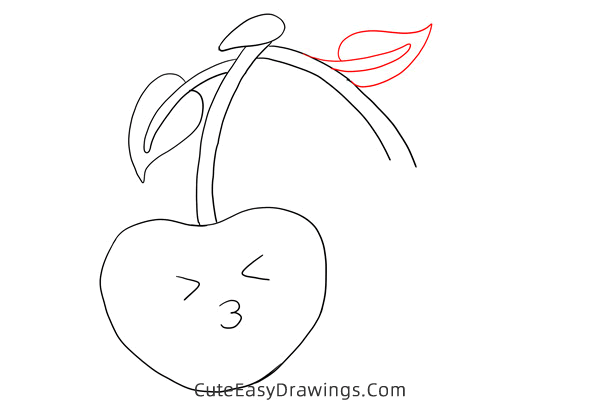 how to draw a cute cherry - www.cuteeasydrawings.com