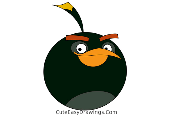 how to draw bomb from angry birds - www.cuteeasydrawings.com