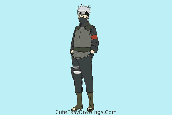 how to draw kakashi hatake from naruto - www.cuteeasydrawings.com