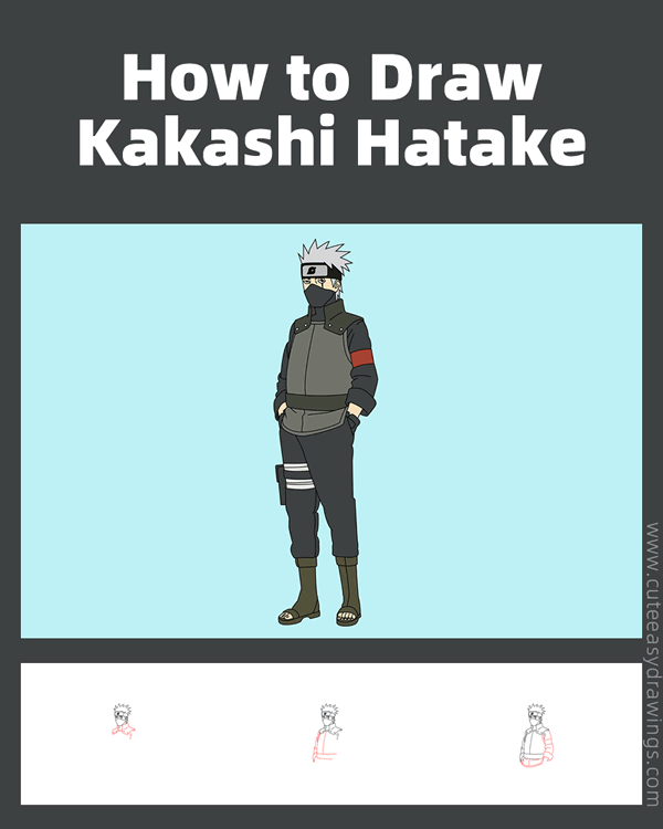 how to draw kakashi hatake from naruto - www.cuteeasydrawings.com