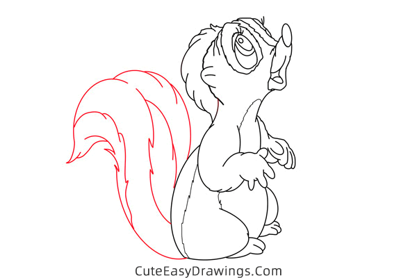 how to draw a squirrel - www.cuteeasydrawings.com