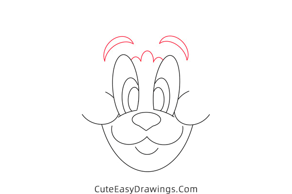 how to draw tom face from tom and jerry - www.cuteeasydrawings.com