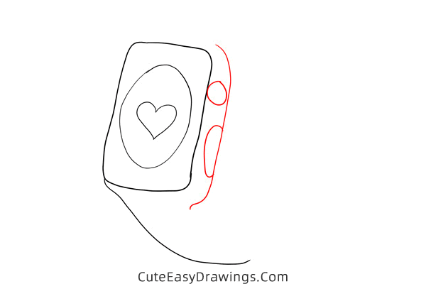 how to draw a smartwatch - www.cuteeasydrawings.com