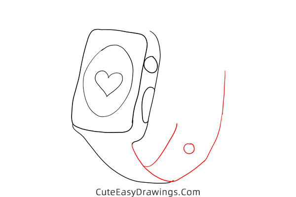 how to draw a smartwatch - www.cuteeasydrawings.com