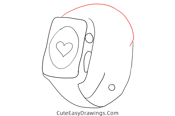 how to draw a smartwatch - www.cuteeasydrawings.com