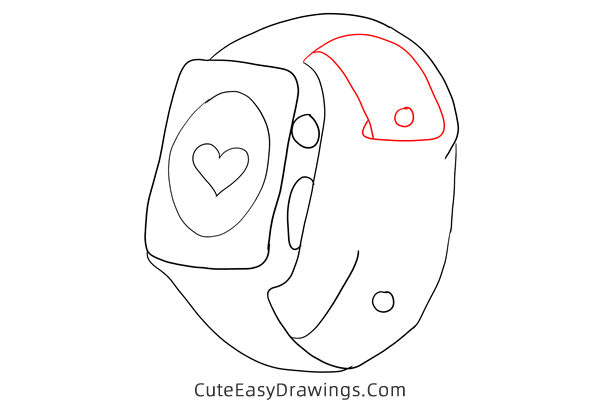 how to draw a smartwatch - www.cuteeasydrawings.com