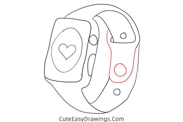 how to draw a smartwatch - www.cuteeasydrawings.com