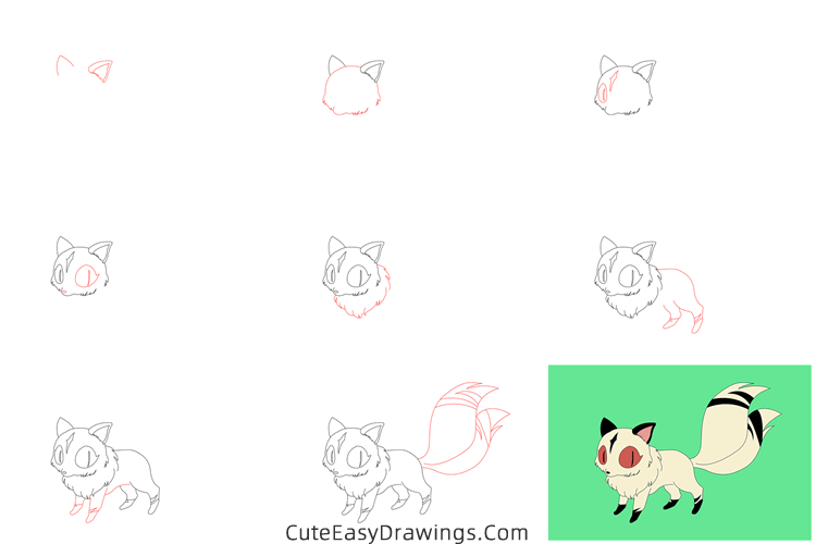 how to draw kirara from inuyasha - www.cuteeasydrawings.com