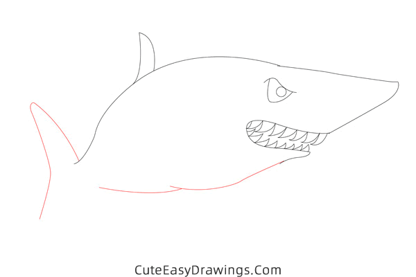 how to draw a shark easy - www.cuteeasydrawings.com