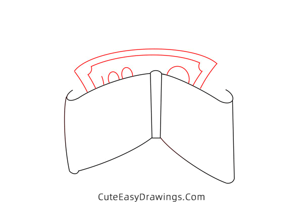 how to draw a wallet - www.cuteeasydrawings.com