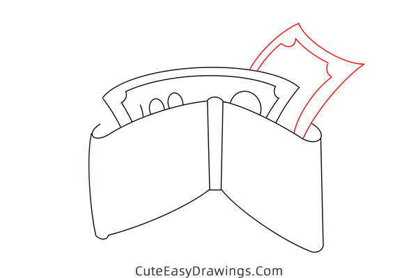 how to draw a wallet - www.cuteeasydrawings.com