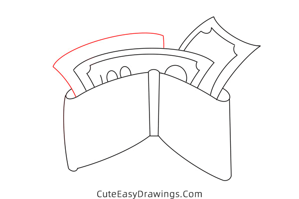 how to draw a wallet - www.cuteeasydrawings.com