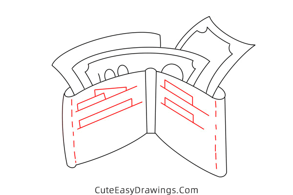 how to draw a wallet - www.cuteeasydrawings.com