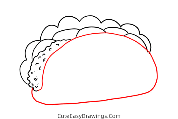 how to draw a taco - www.cuteeasydrawings.com