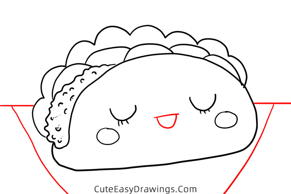 how to draw a taco - www.cuteeasydrawings.com