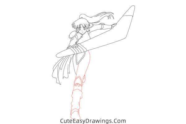 how to draw sango from inuyasha - www.cuteeasydrawings.com