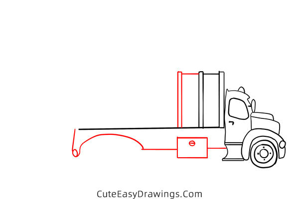 how to draw a garbage truck - www.cuteeasydrawings.com