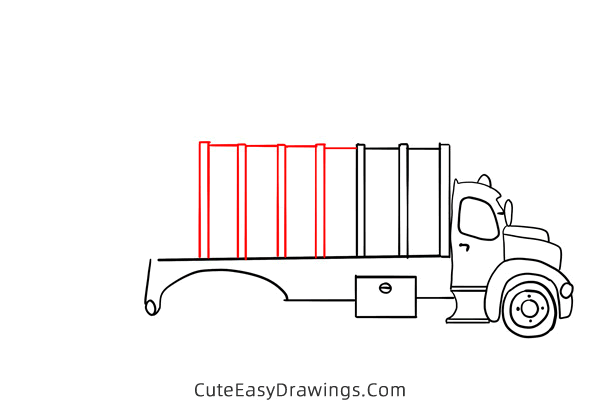 how to draw a garbage truck - www.cuteeasydrawings.com