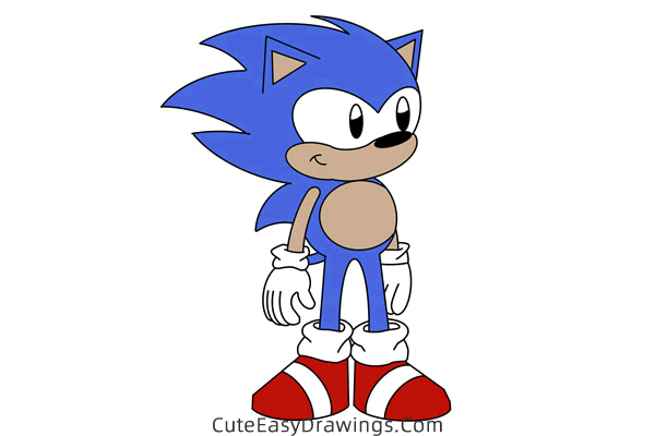 how to draw sonic the hedgehog easy - www.cuteeasydrawings.com