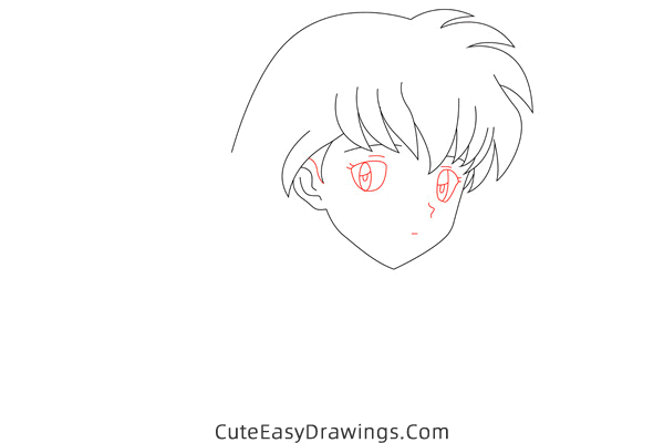 how to draw kagome higurashi from inuyasha - www.cuteeasydrawings.com