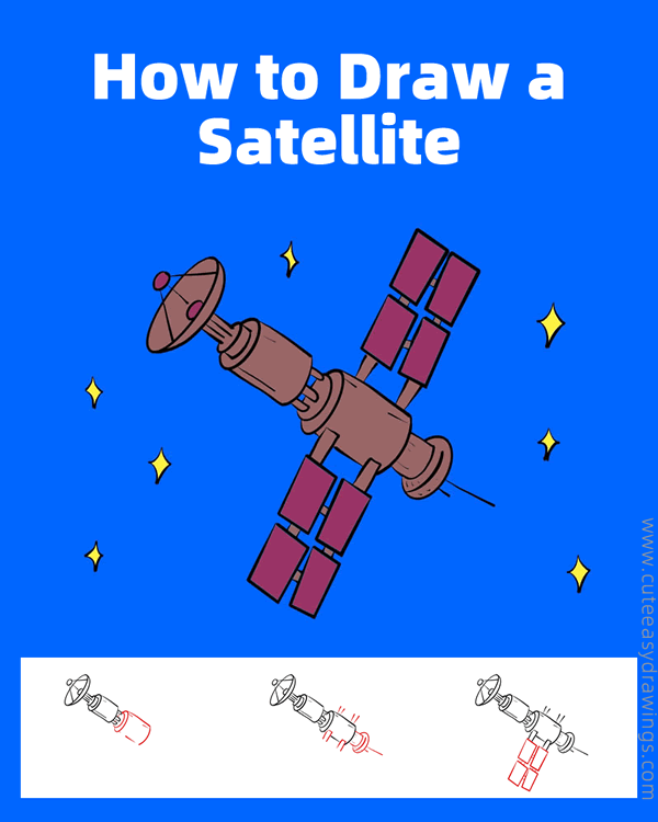 how to draw a satellite - www.cuteeasydrawings.com