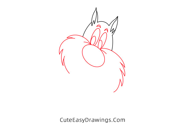 how to draw tweety bird and sylvester - www.cuteeasydrawings.com