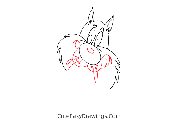 how to draw tweety bird and sylvester - www.cuteeasydrawings.com