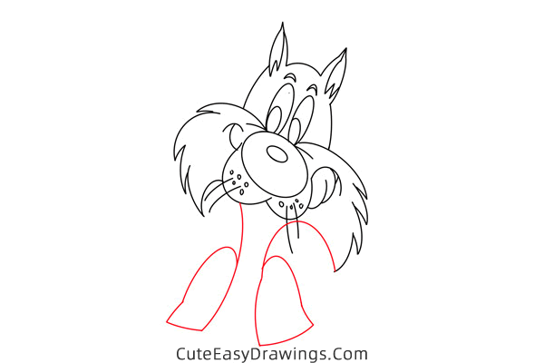 how to draw tweety bird and sylvester - www.cuteeasydrawings.com