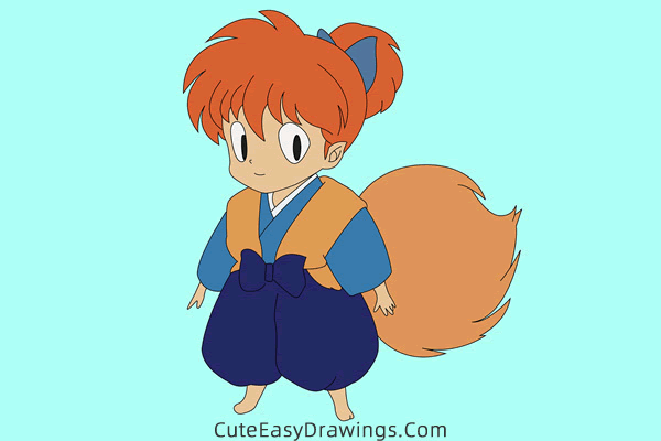 how to draw shippo from inuyasha - www.cuteeasydrawings.com