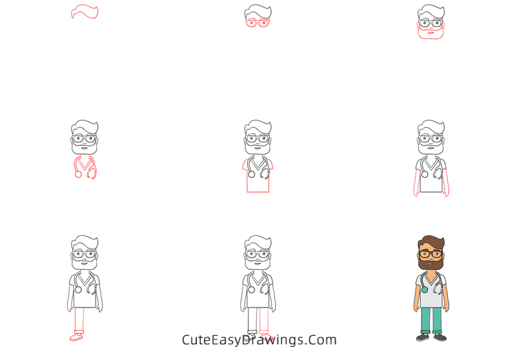 how to draw a doctor - www.cuteeasydrawings.com