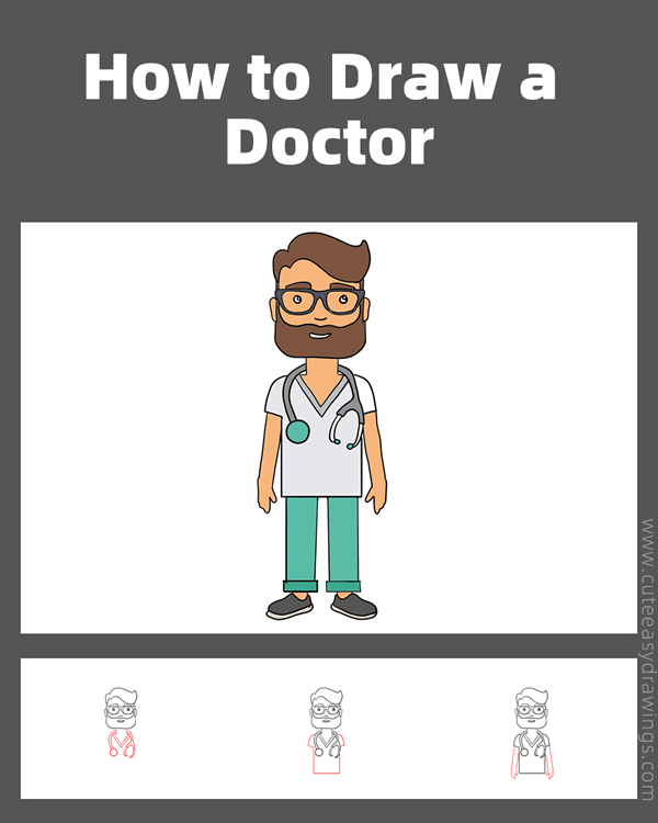 how to draw a doctor - www.cuteeasydrawings.com