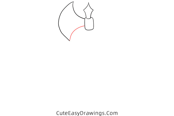 how to draw a battle axe - www.cuteeasydrawings.com