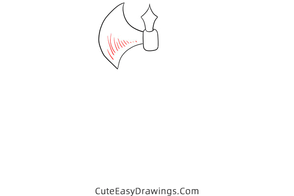 how to draw a battle axe - www.cuteeasydrawings.com