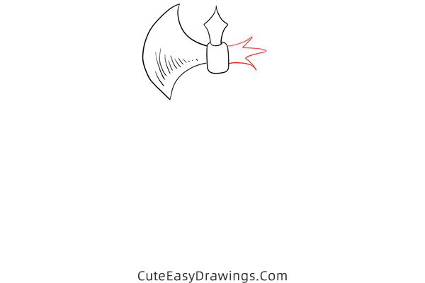 how to draw a battle axe - www.cuteeasydrawings.com