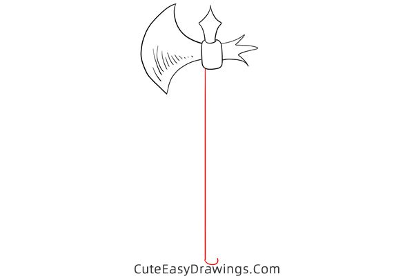 how to draw a battle axe - www.cuteeasydrawings.com